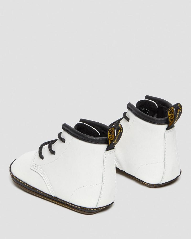 Kids' Dr Martens Newborn 1460 Auburn Leather Booties Casual Boots White | AU 661WNB